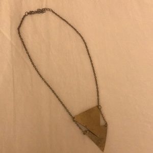 Short gold triangle necklace
